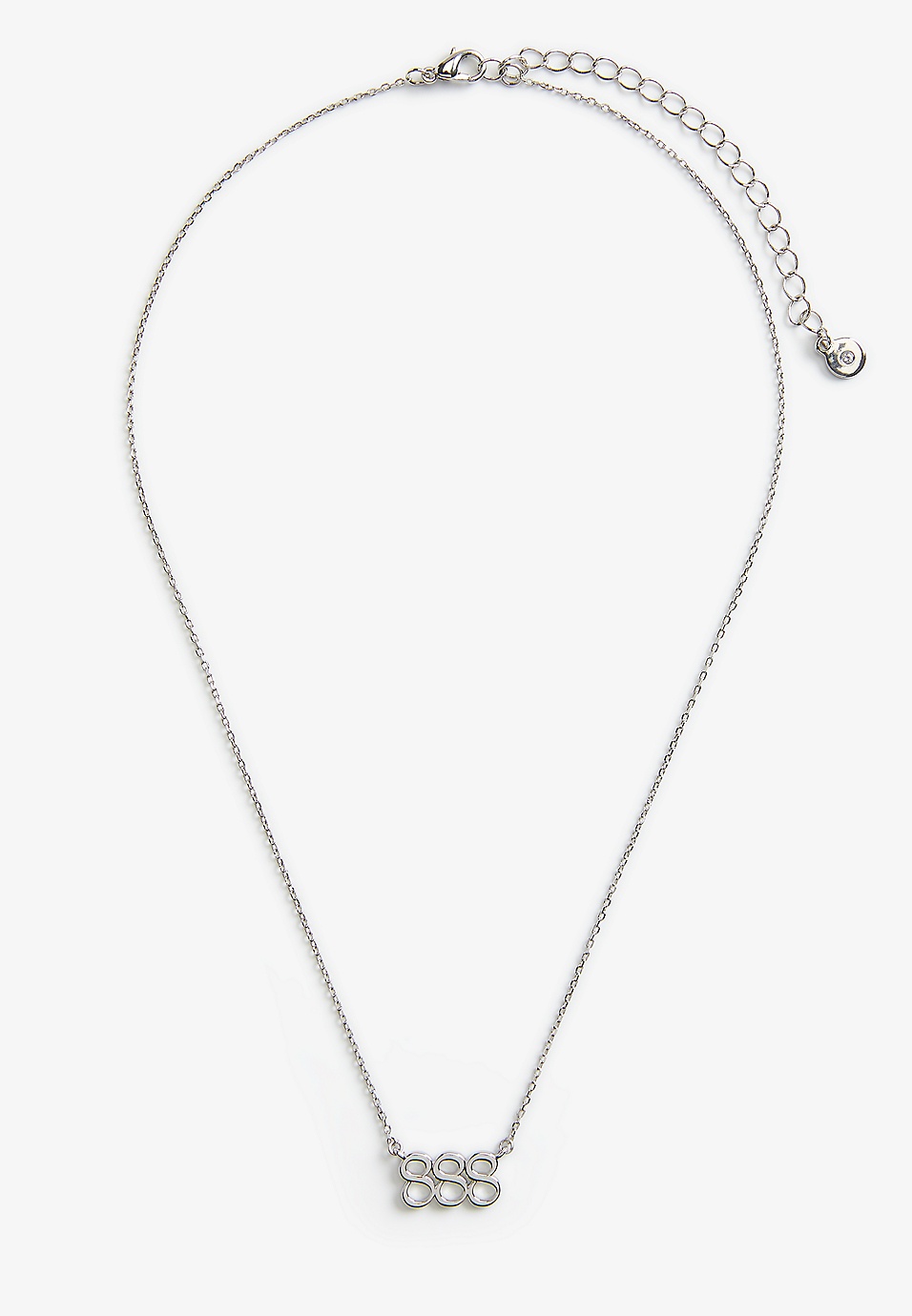 888 Angel Number Necklace | S for Sparkle Sterling Silver / 18