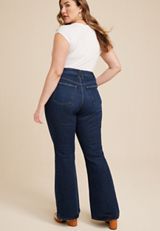 Plus Size Goldie Blues&trade; High Rise Curvy Dark 90s Flare Jean, DARK SANDBLAST, small