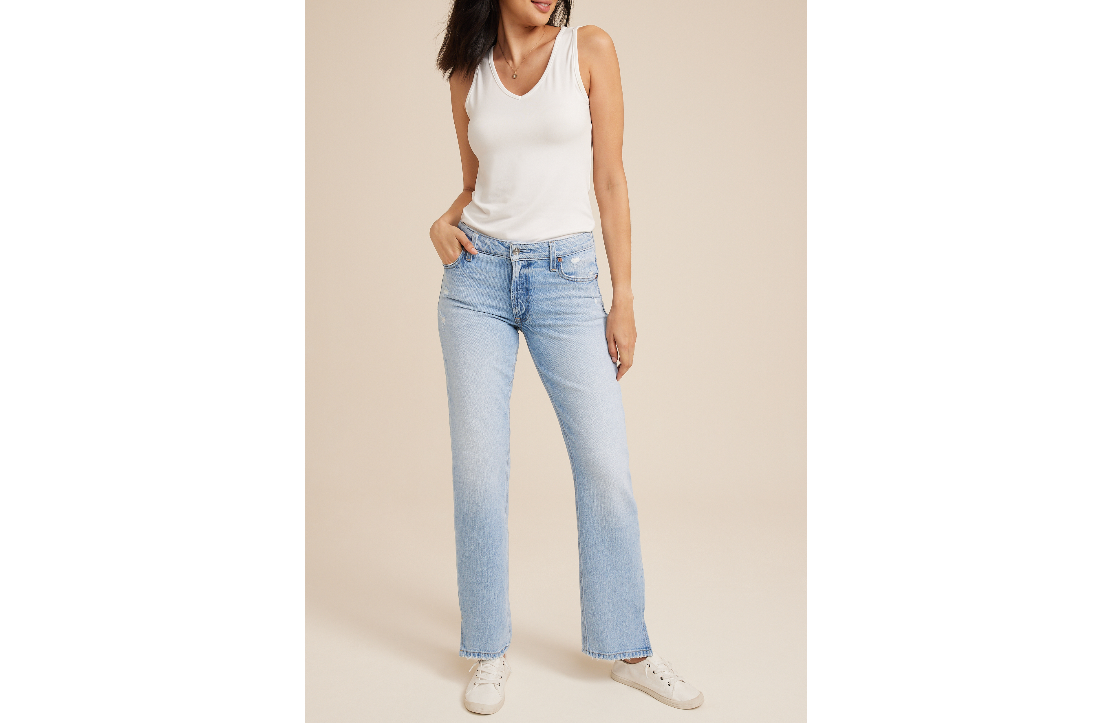 Goldie Blues™ Mid Rise Light Wash Legacy Straight Jean