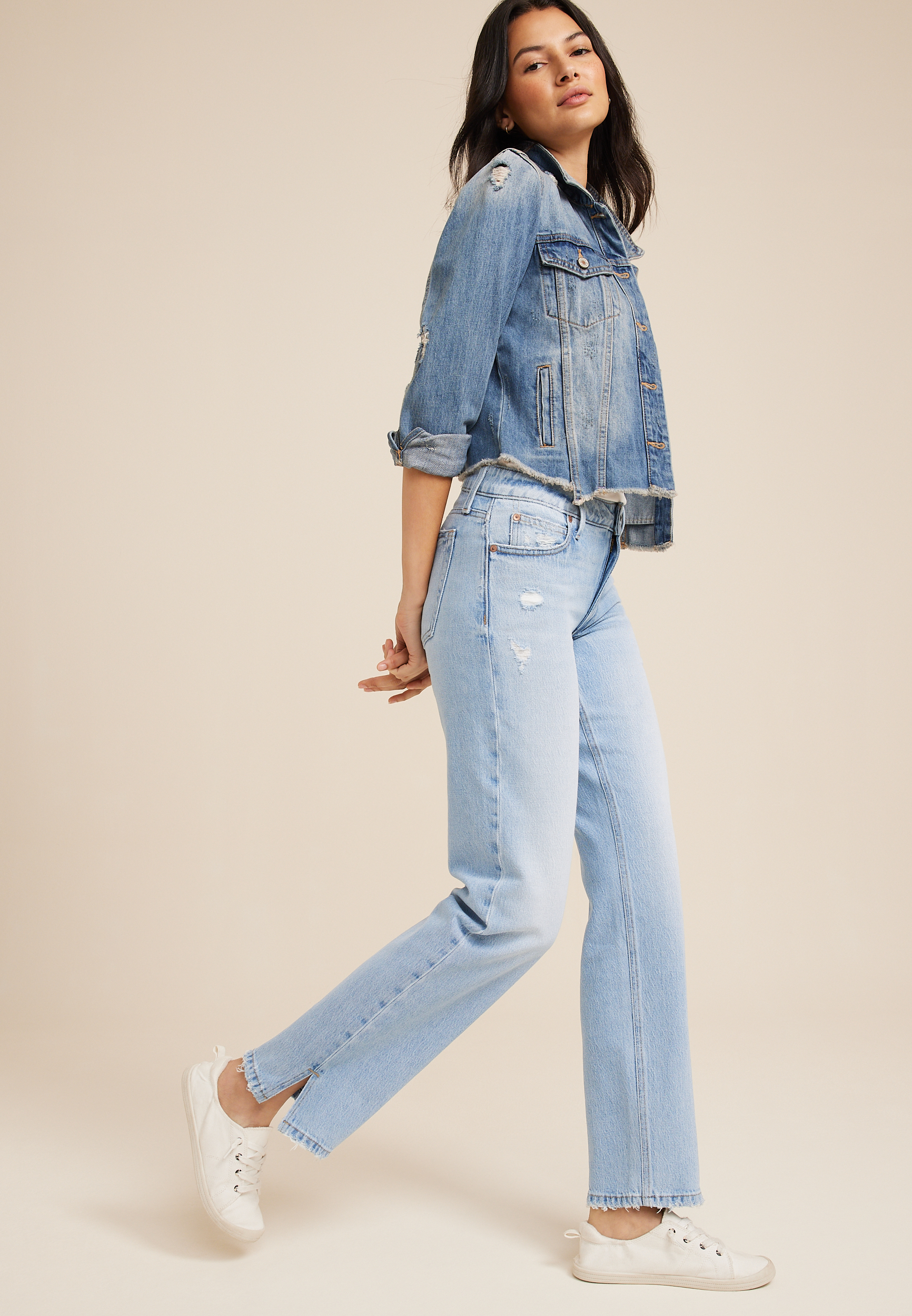 Goldie Blues&trade; Mid Rise Light Wash Legacy Straight Jean, C2806, large