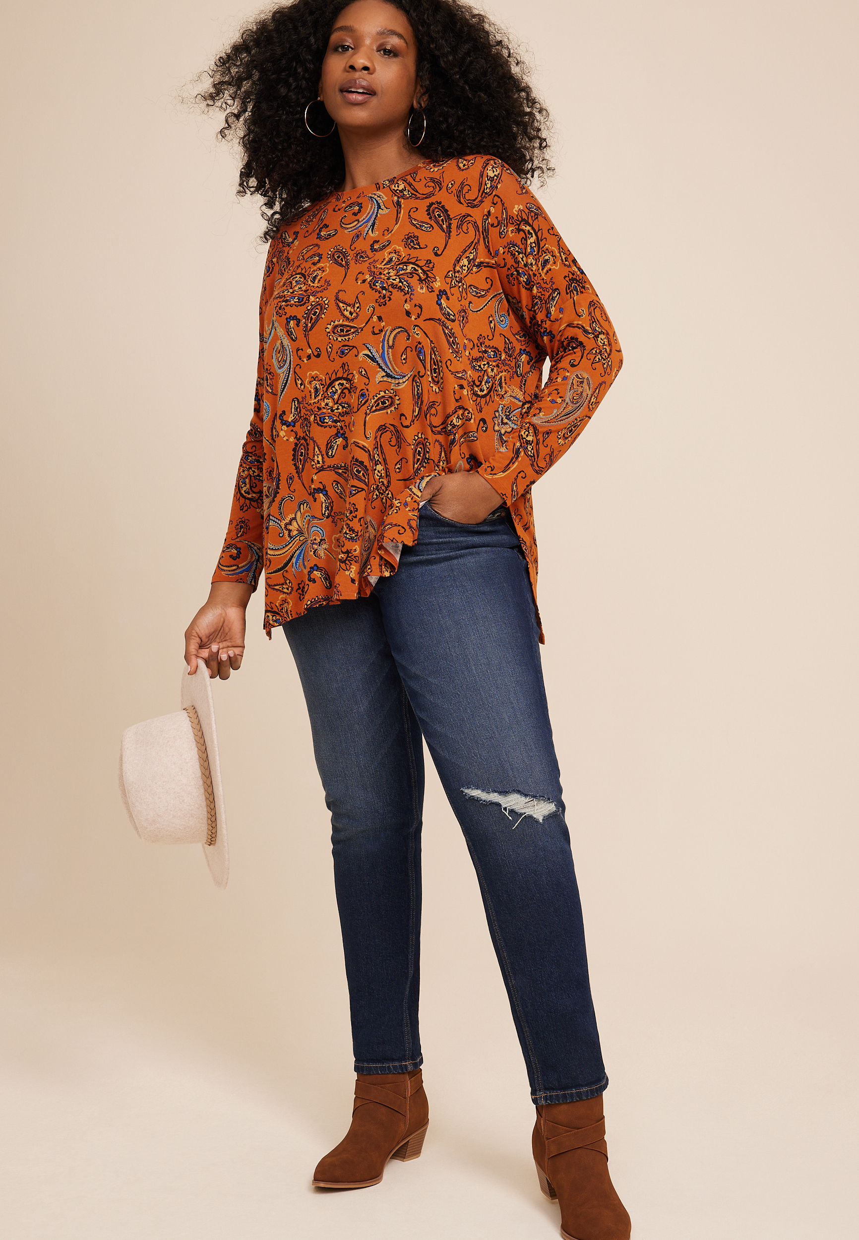 Plus Size 24/7 Palisade Paisley Top, C4960, large