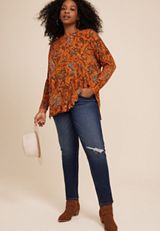 Plus Size 24/7 Palisade Paisley Top, C4960, small