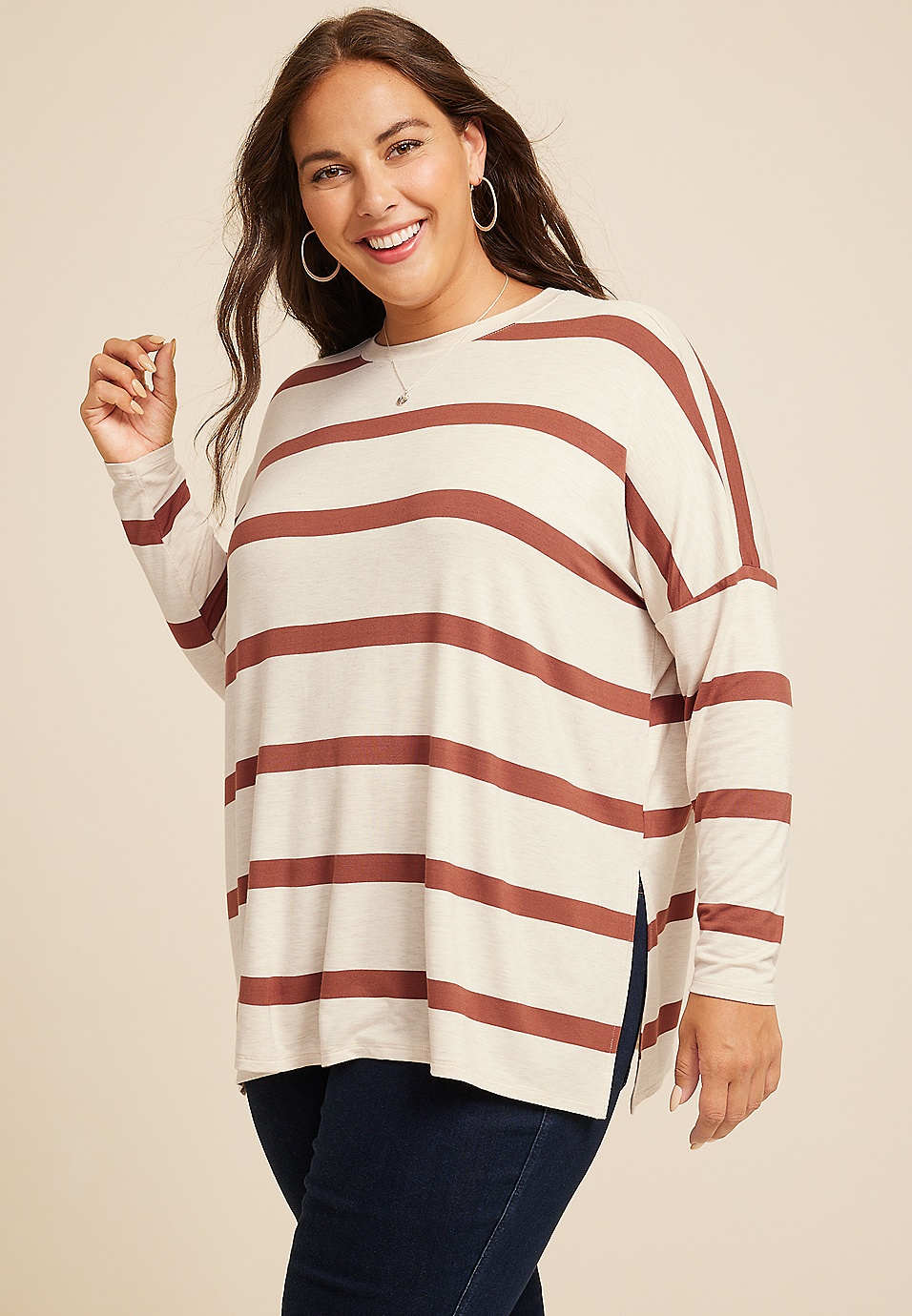 Plus Size 24/7 Striped Top | maurices
