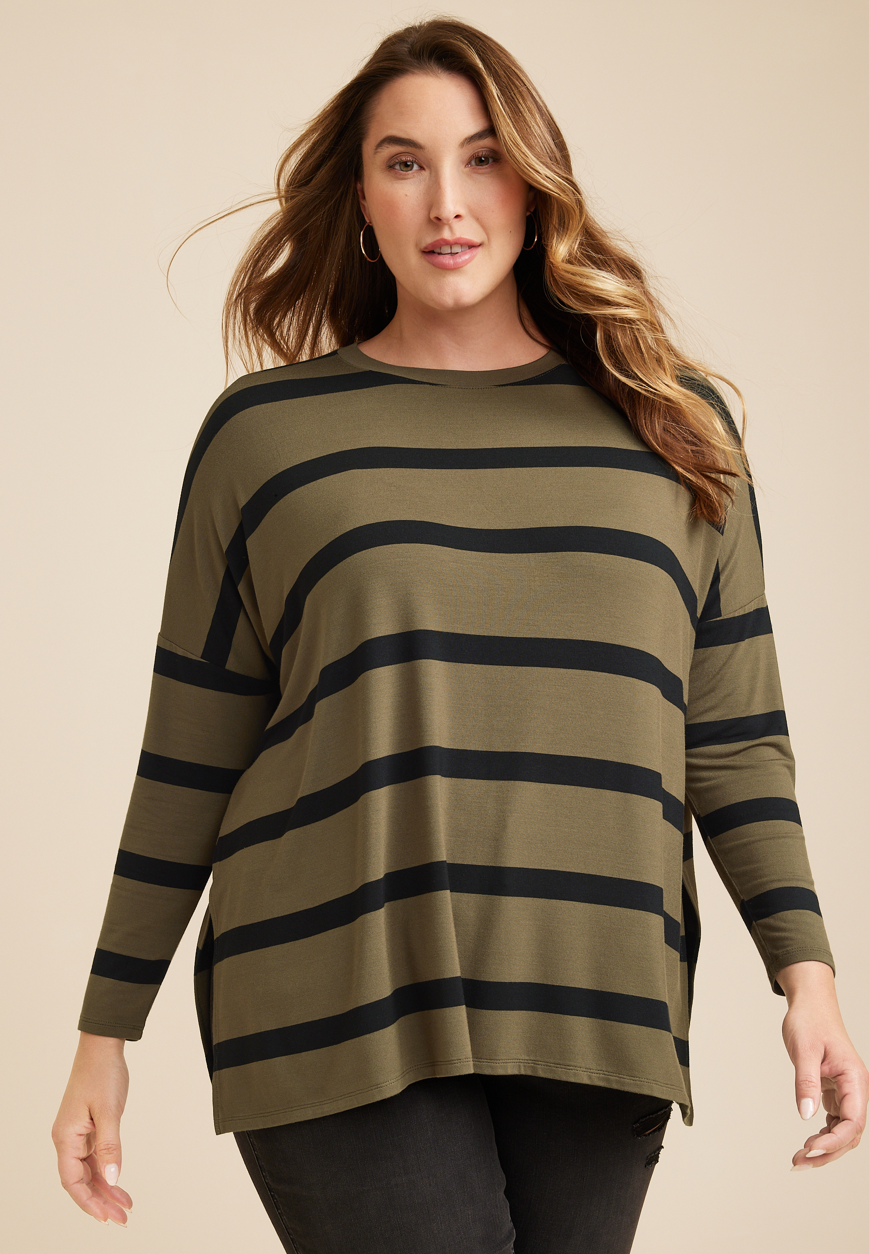 Plus Size 24/7 Palisade Striped Top | maurices