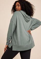 Plus Size Ribbed Solid Hoodie, C6740, small