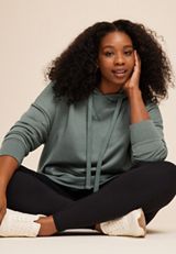Plus Size Ribbed Solid Hoodie, C6740, small