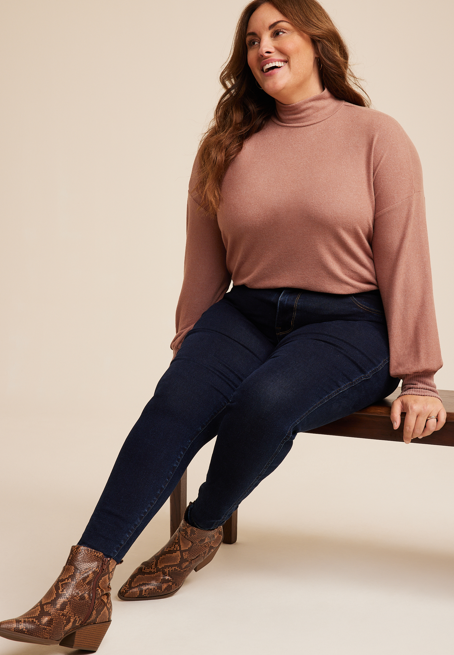 Plus Size Felicity Blouson Sleeve Top, C5214, large