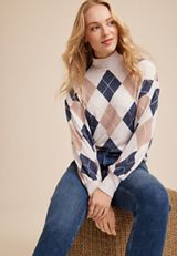 Felicity Argyle Blouson Sleeve Top, , small