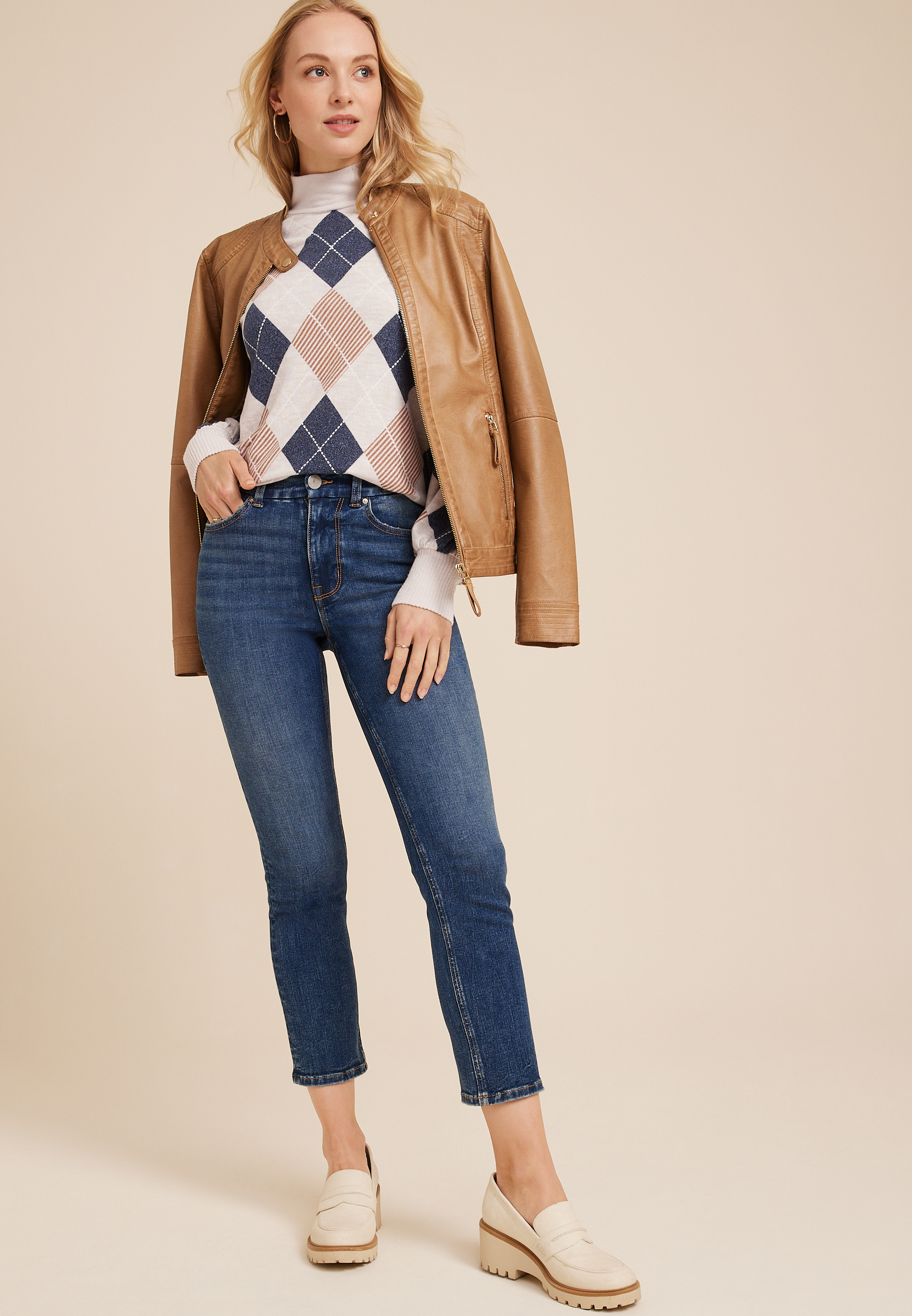 Felicity Argyle Blouson Sleeve Top, , large