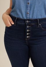 Plus Size Silver Jeans Co.&reg; Suki Curvy Mid Rise Button Fly Slim Boot Jean, C258, small
