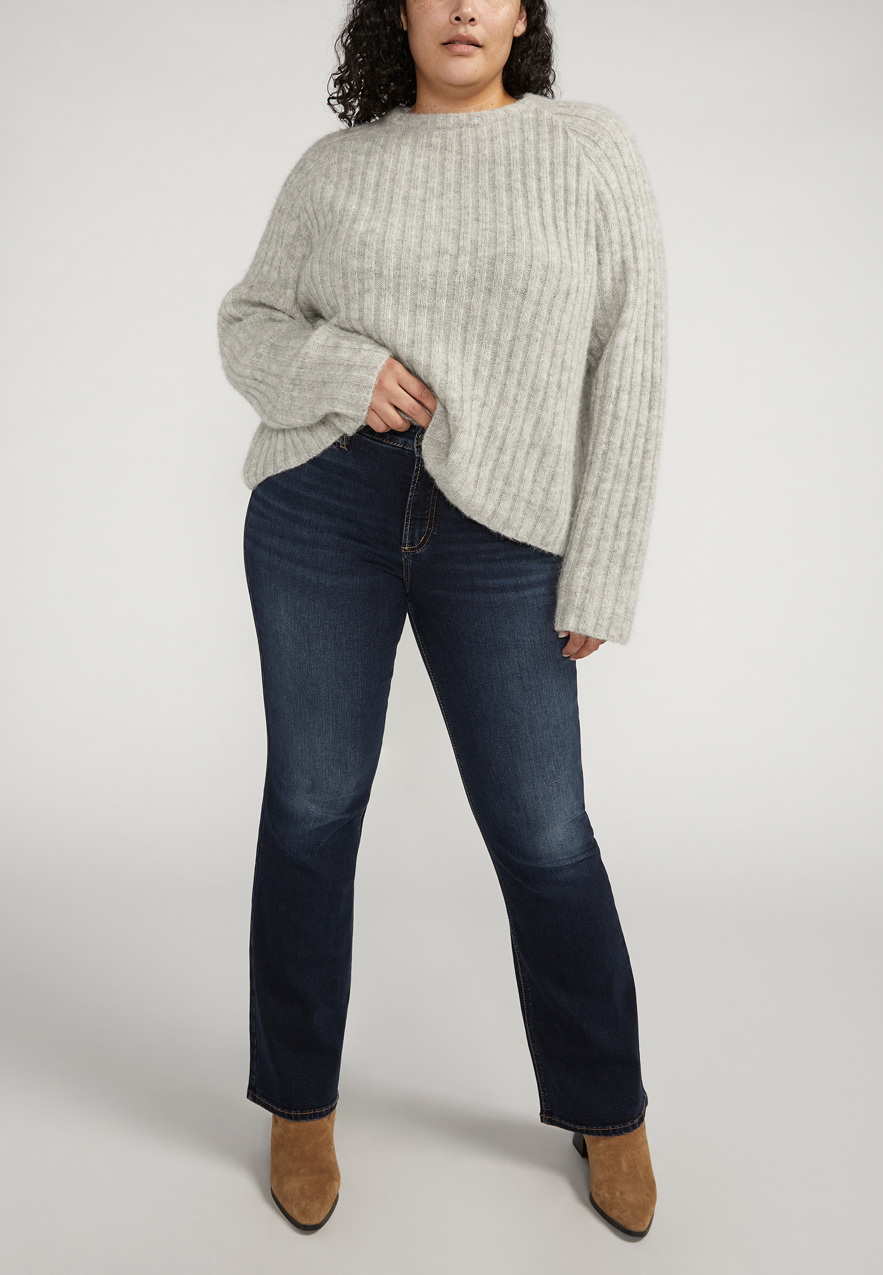 Plus Size Silver Jeans Co.&reg; Suki Slim Boot Curvy Mid Rise Jean, C2372, large