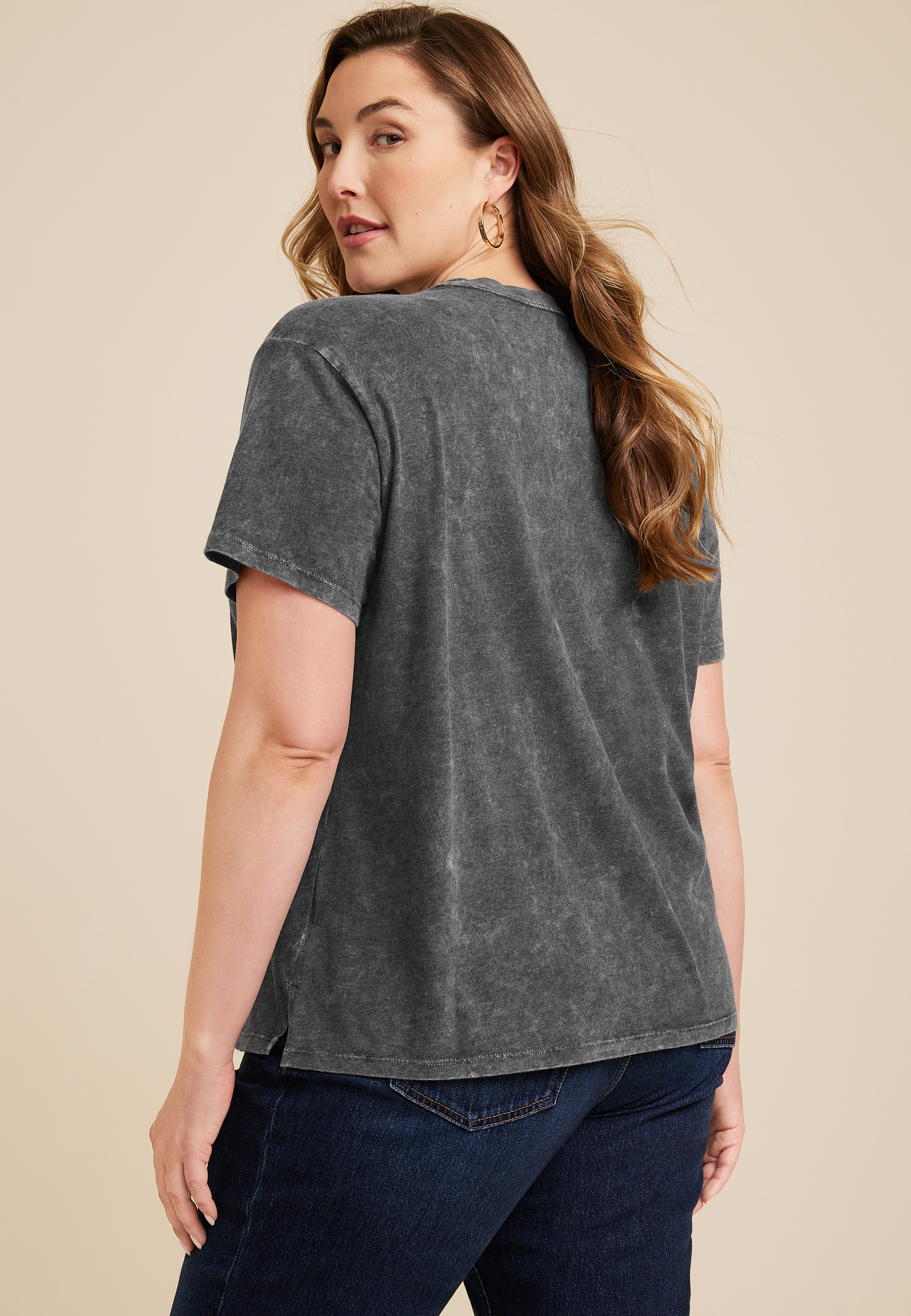 Plus Size Pumpkin Spice Graphic Tee, BLACK, large