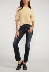 Silver Jeans Co.&reg; Suki Curvy Mid Rise Straight Jean, DARK SANDBLAST, small