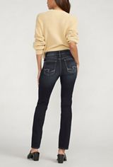Silver Jeans Co.&reg; Suki Curvy Mid Rise Straight Jean, DARK SANDBLAST, small