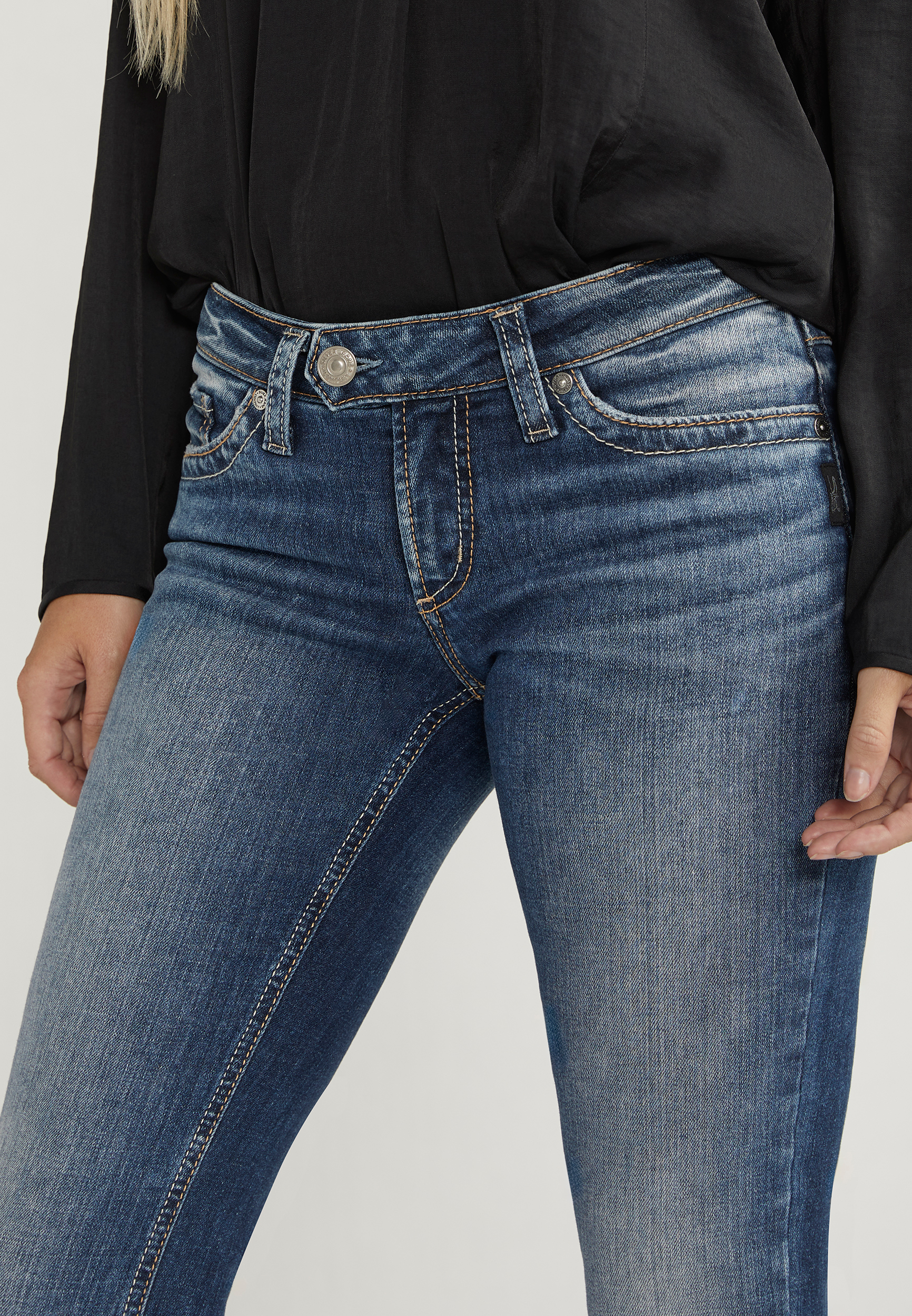 Silver Jeans Co.&reg; Tuesday Low Rise Slim Boot Flap Pocket Jean, C258, large