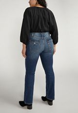 Plus Size Silver Jeans Co.&reg; Suki Curvy Flap Back Pocket Mid Rise Slim Boot Jean, C258, small