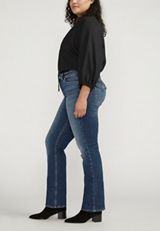 Plus Size Silver Jeans Co.&reg; Suki Curvy Flap Back Pocket Mid Rise Slim Boot Jean, C258, small