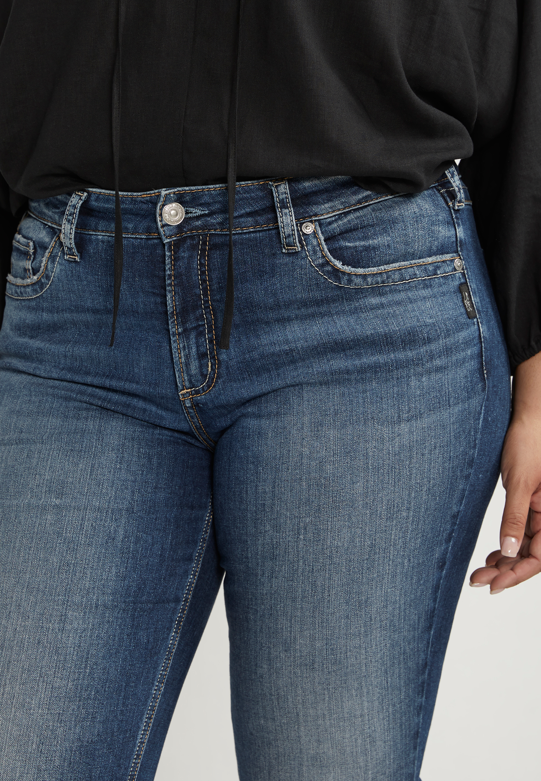 Plus Size Silver Jeans Co.&reg; Suki Curvy Flap Back Pocket Mid Rise Slim Boot Jean, C258, large