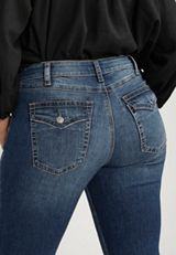 Plus Size Silver Jeans Co.&reg; Suki Curvy Flap Back Pocket Mid Rise Slim Boot Jean, C258, small