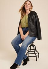 Plus Size edgely&trade; Solid V Neck Tee, C9006, small