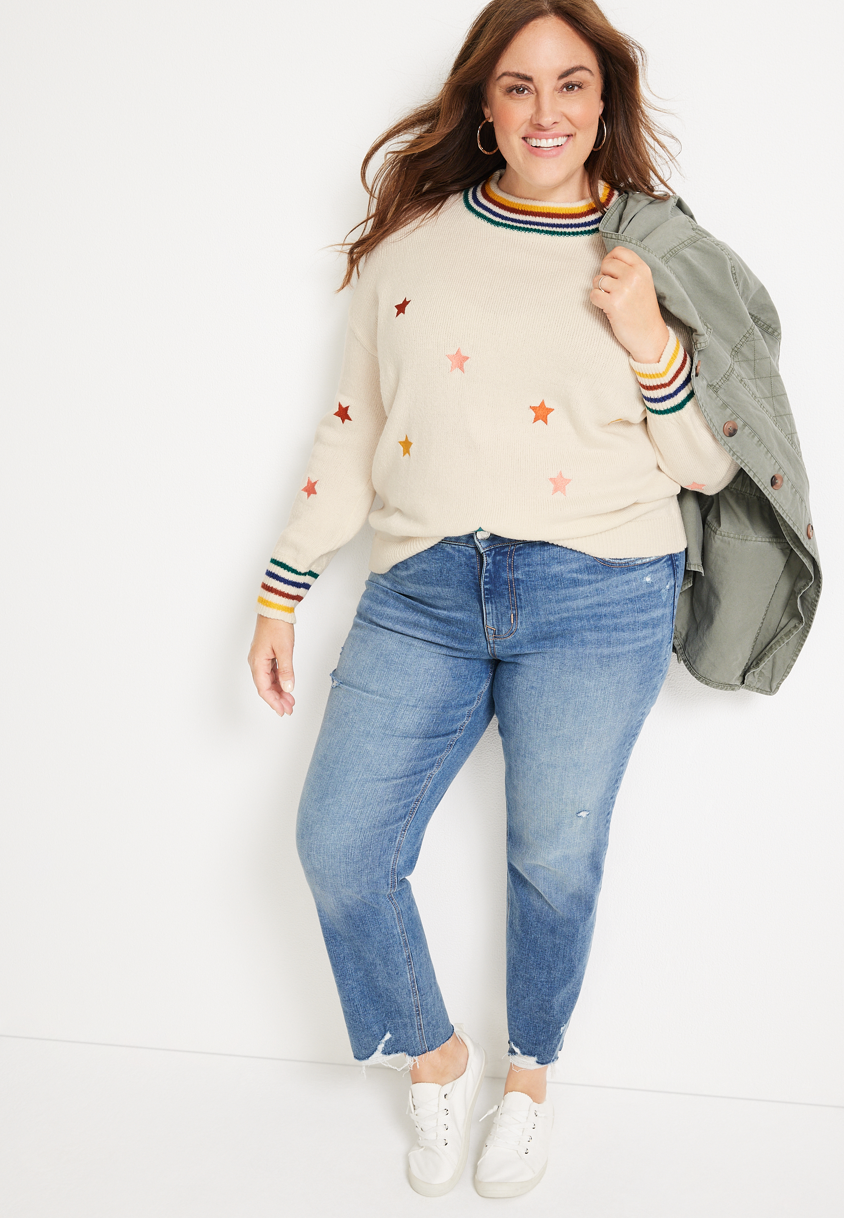 plus size crew neck sweater