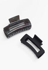 2 Pack Black Claw Hair Clips, C1524, small