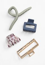 4 Pack Mixed Variety Claw Hair Clips, C1524, small