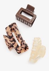3 Pack Neutral Claw Hair Clips, C1524, small