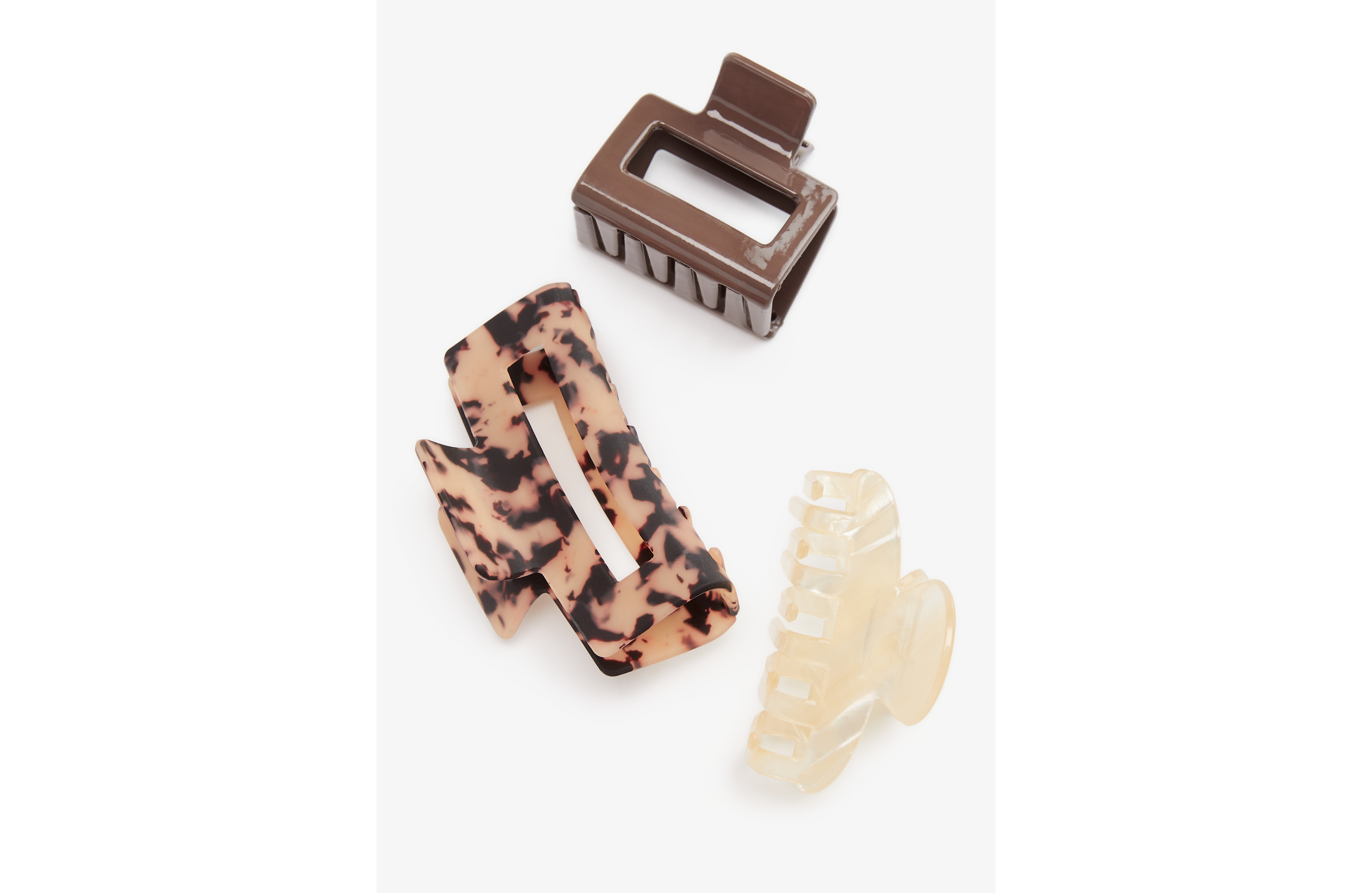 3 Pack Neutral Claw Hair Clips
