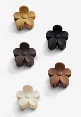 5 Pack Floral Claw Hair Clips, MULTI, small