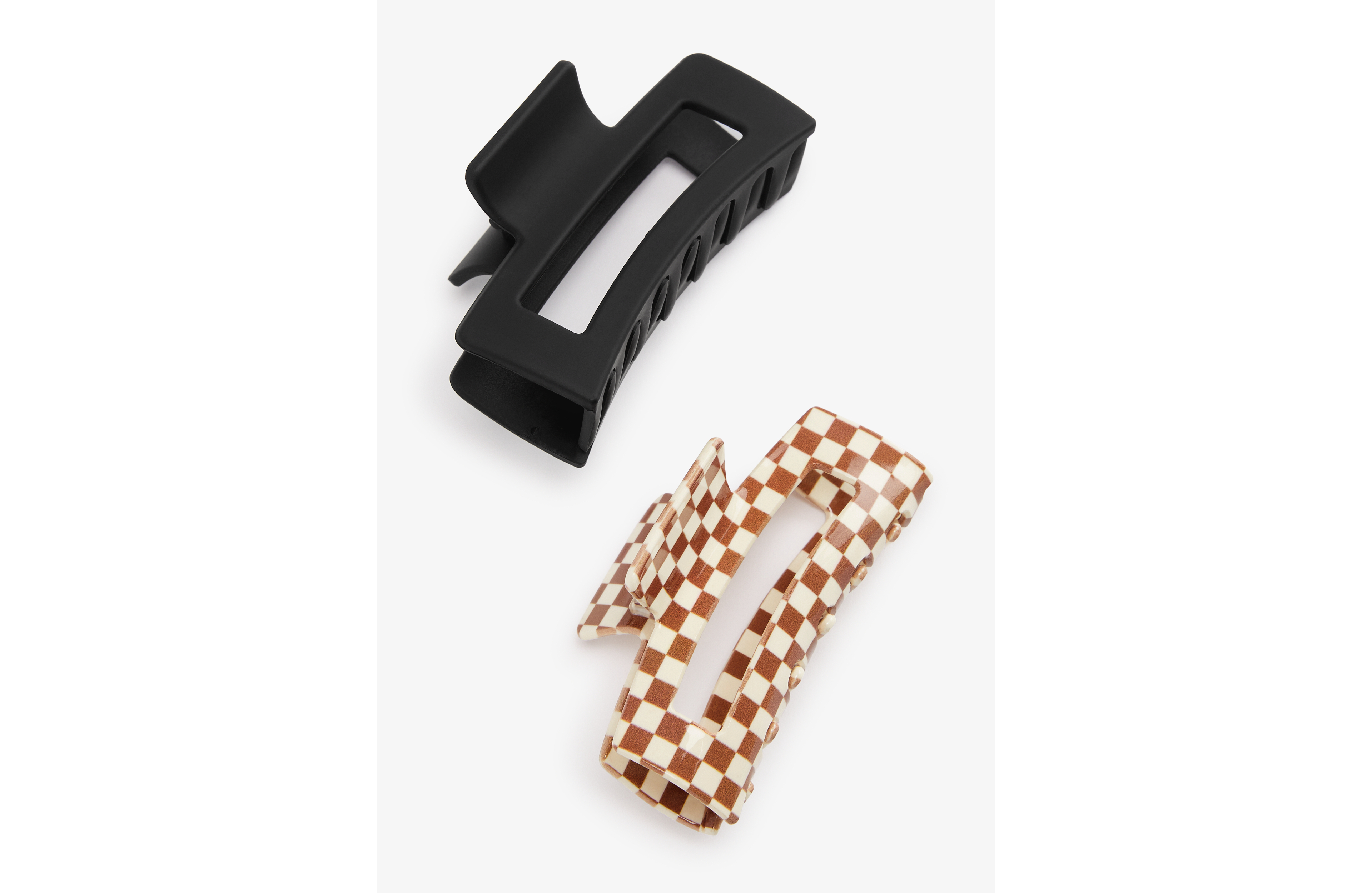 2 Pack Checkerboard Claw Hair Clips