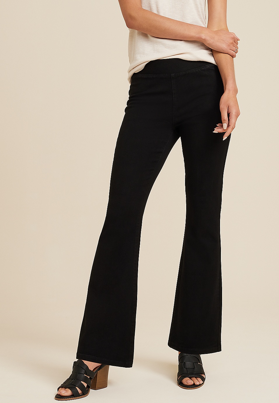 Higher High-Waisted Black Flare Jeans for Women