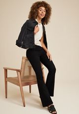 m jeans by maurices&trade; Black Flare Pull On High Rise Jean, C106, small