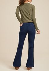 m jeans by maurices&trade; Flare Crossover Pull On High Rise Jean, C258, small