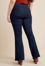 Plus Size m jeans by maurices&trade; Flare Sleek Pull On High Rise Jean, DARK SANDBLAST, small