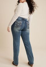 Plus Size Vigoss&reg; Heritage Sequin Faux Flap Pocket Mid Rise Straight Jean, C258, small