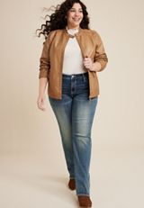 Plus Size Vigoss&reg; Heritage Sequin Faux Flap Pocket Mid Rise Straight Jean, C258, small