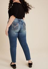 Plus Size Vigoss&reg; Heritage Sequin Stitch Pocket Mid Rise Skinny Jean, C3337, small