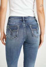 Vigoss&reg; Mid Rise Heritage Tonal Flying V Back Pocket Skinny Jean, C258, small