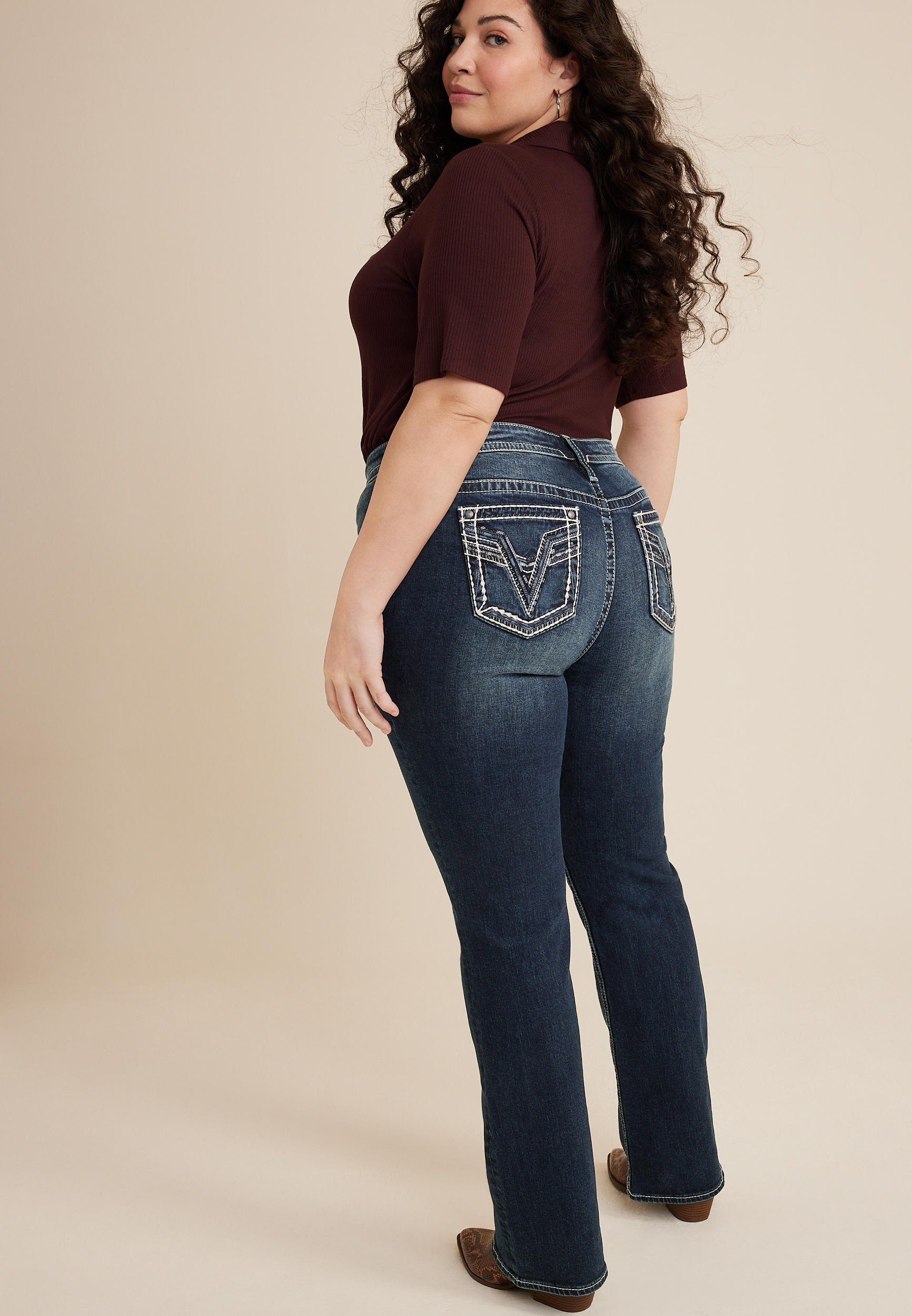 Plus Size Vigoss® Heritage Mid Rise Bootcut Jean