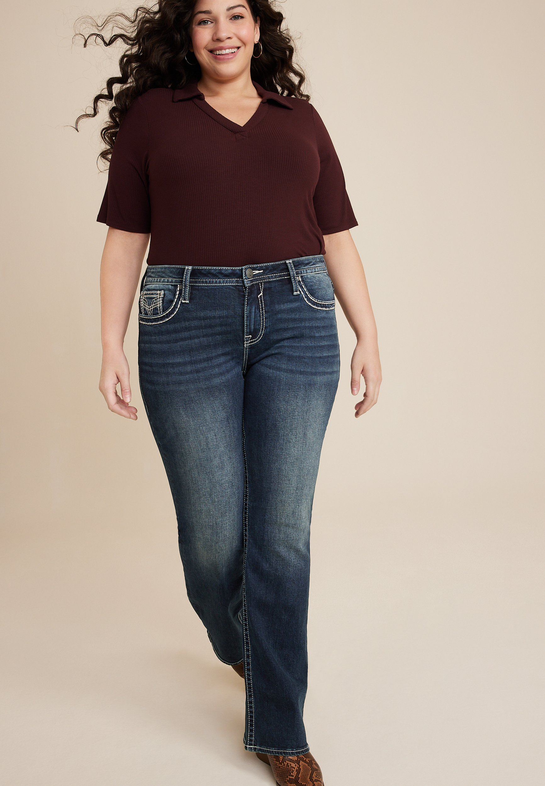 Plus Size Vigoss&reg; Heritage Mid Rise Bootcut Jean, C258, large