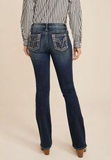 Vigoss&reg; Bootcut Heritage Black Sequin Stitch Pocket Mid Rise Jean, C258, small