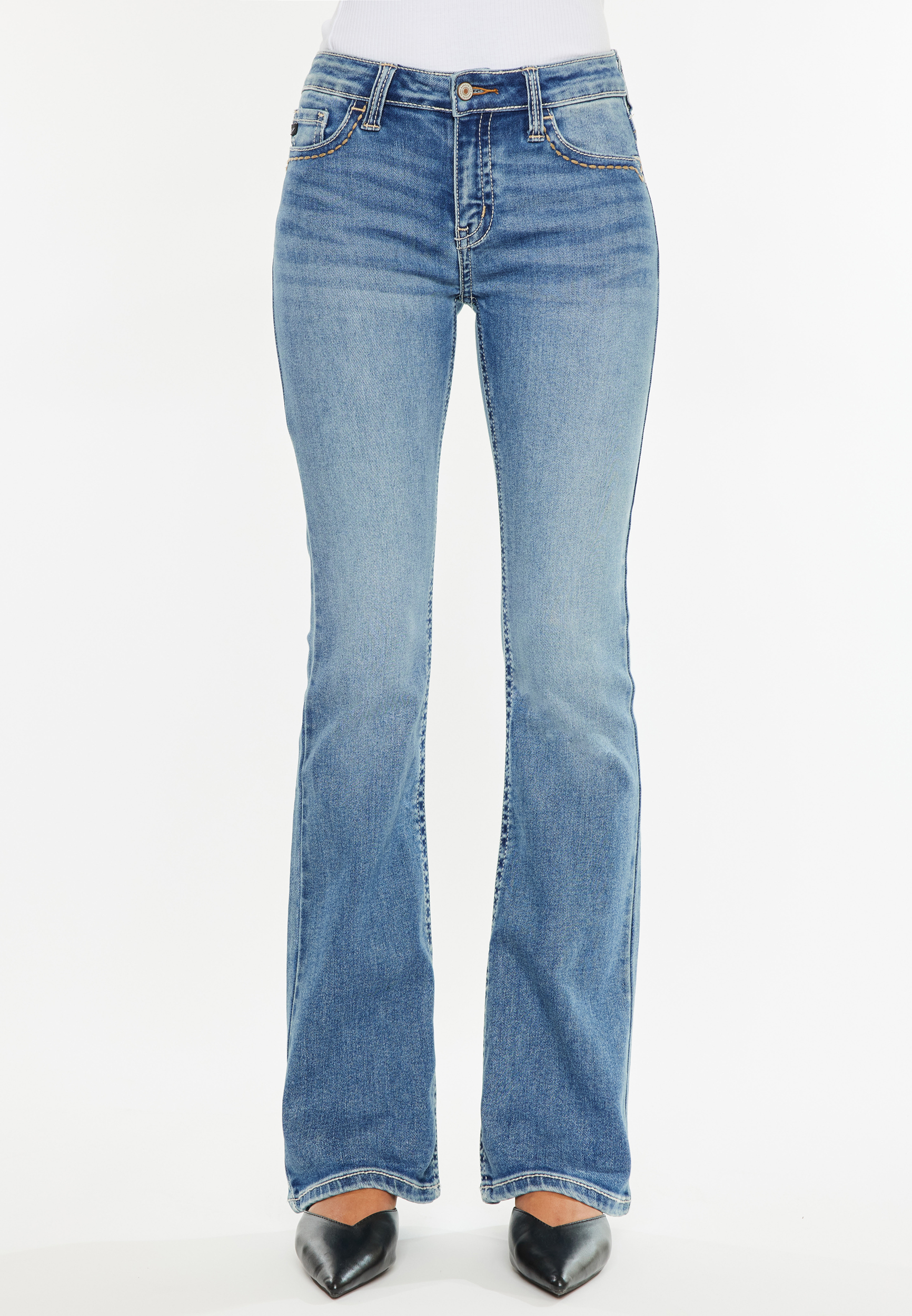 KanCan&trade; Dark Mid Rise Bootcut Jean, MEDIUM SANDBLAST, large