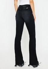 KanCan&trade; High Rise Black Wash Frayed Hem Bootcut Jean, C106, small