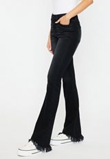 KanCan&trade; High Rise Black Wash Frayed Hem Bootcut Jean, C106, small