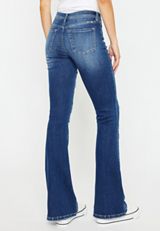 KanCan&trade; Mid Rise Ripped Flare Jean, , small