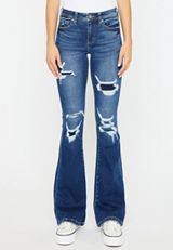 KanCan&trade; Mid Rise Ripped Flare Jean, , small