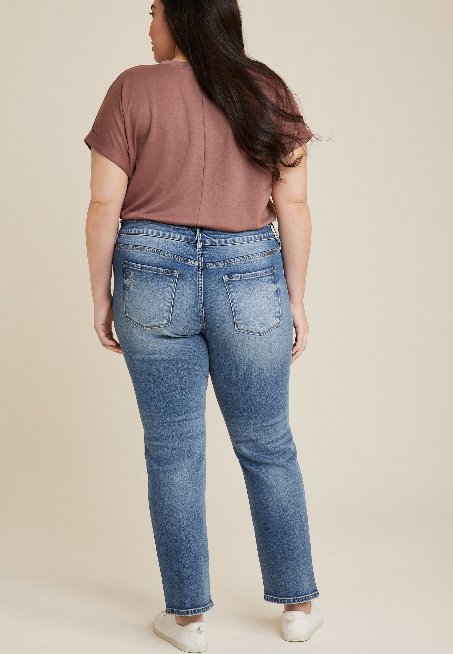 Plus Size KanCan&trade; Mid Rise Straight Jean, MEDIUM SANDBLAST, large