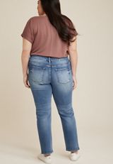 Plus Size KanCan&trade; Mid Rise Straight Jean, MEDIUM SANDBLAST, small
