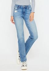 KanCan&trade; Mid Rise Straight Jean, MEDIUM SANDBLAST, small